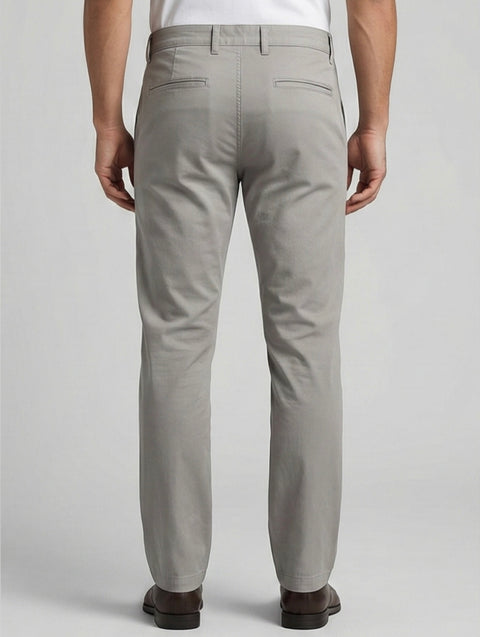 Slim Fit Cotton Chinos – Steel Grey