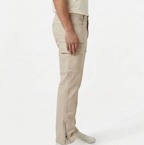 Precision Zip Straight Fit Cargo – Desert Beige
