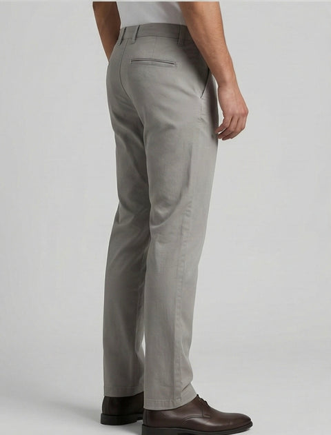 Slim Fit Cotton Chinos – Steel Grey