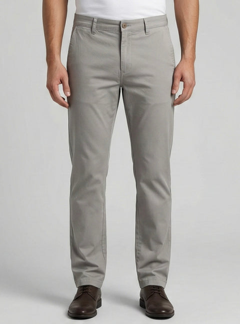 Slim Fit Cotton Chinos – Steel Grey
