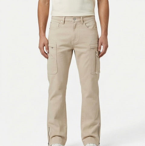 Precision Zip Straight Fit Cargo – Desert Beige