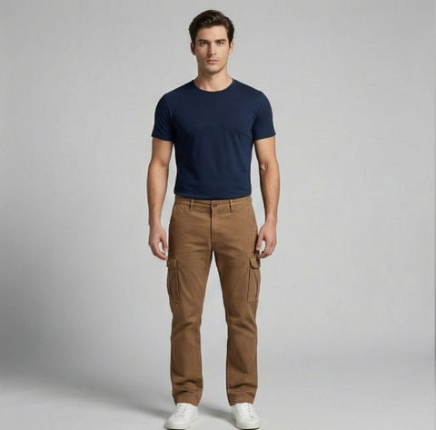 Essential Straight Fit Cargo – Mocha Brown